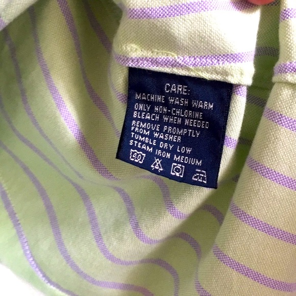 RALPH LAUREN BRAND 100% COTTON STRIPED SLIM FIT BUTTON DOWN OXFORD SHIRT TOP 8 M - Picture 7 of 10